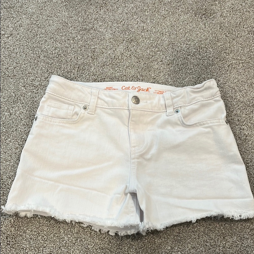 Cat & Jack White Jean Shorts for girls size 10/12